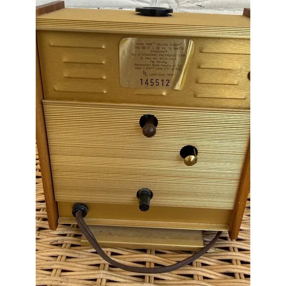 Vintage 60's MCM Stancraft High Time Ceiling Projecting Illuminating Alarm Clock - Picture 12 of 16